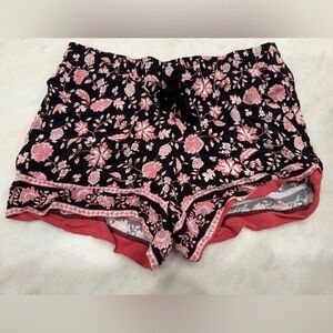 LOFT High Waisted Floral Pull On Drawstring Dressy Shorts Size Small